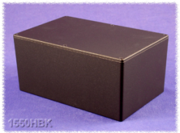 Aluminum die cast enclosure, (L x W x H) 222 x 146 x 101 mm, black (RAL 9005), IP54, 1550HBK