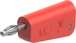 4 mm plug, solder connection, 1.0 mm², red, 64.1038-22