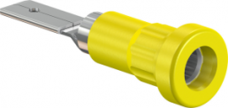4 mm socket, flat plug connection, mounting Ø 6.8 mm, yellow, 23.1015-24
