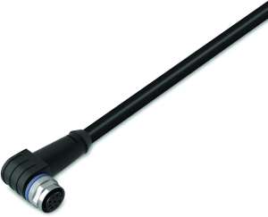 Sensor actuator cable, M12-cable socket, angled to open end, 4 pole, 20 m, PUR, black, 4 A, 756-5302/040-200