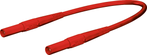 Measuring lead with (4 mm plug, spring-loaded, straight) to (4 mm plug, spring-loaded, straight), 1.5 m, red, silicone, 2.5 mm², CAT IV