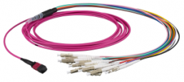 FO patch cable, LC duplex to MTP-F, 1 m, OM3