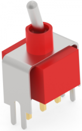 Toggle switch, metal, 2 pole, latching, On-On-On, 0.4 VA/20 V AC/DC, gold-plated, 2-1825143-7