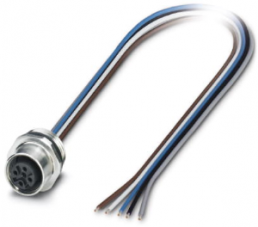 Sensor actuator cable, M12-flange socket, straight to open end, 5 pole, 0.5 m, 4 A, 1699863