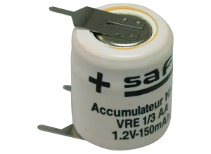 Nickel-cadmium-battery, 1.2 V, 110 mAh, 1/3 KR6, 1/3 AA, Solder pin