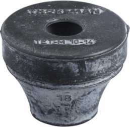 Cable gland, cabel-Ø 10 to 14 mm, rubber, black