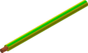 PVC-Stranded wire, high flexible, FlexiStrom, 10 mm², AWG 8, green/yellow, outer Ø 7 mm