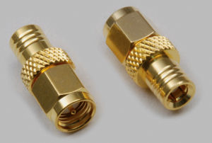 Coaxial adapter, 50 Ω, SMA plug to SMB plug, straight, 0411046