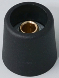 Rotary knob, 4 mm, plastic, black, Ø 16 mm, H 16 mm, A3116049