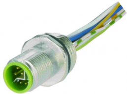 Sensor actuator cable, M12-flange plug, straight to open end, 8 pole, 0.2 m, 6 A, 21433691800