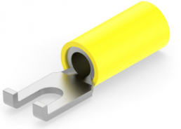Insulated forked cable lug, 2.62-6.64 mm², AWG 12 to 10, M3.5, yellow