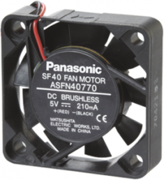 DC axial fan, 12 V, 40 x 40 x 10 mm, 6 m³/h, 24.5 dB, ball bearing, Panasonic, ASFP44771