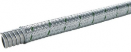 Protective hose, inside Ø 10 mm, outside Ø 14 mm, BR 34 mm, steel, galvanized, gray