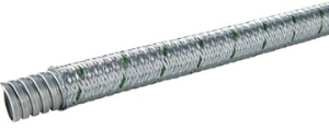 Protective hose, inside Ø 13 mm, outside Ø 17 mm, BR 40 mm, steel, galvanized, gray