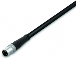 Sensor actuator cable, M8-cable plug, straight to open end, 3 pole, 1.5 m, PUR, black, 4 A, 756-5111/030-015