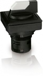 Selector switch, illuminable, groping, waistband square, front ring black, 2 x 40°, mounting Ø 23.1 mm, 1.30.093.651/2000