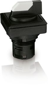 Selector switch, illuminable, groping, waistband square, front ring black, 1 x 40°, mounting Ø 23.1 mm, 1.30.093.551/2000