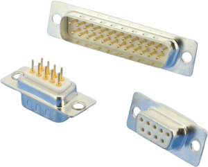 D-Sub plug, 15 pole, standard, equipped, straight, solder pin, 106-15-1-3-0