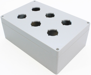 Polycarbonate push button enclosure, (L x W x H) 240 x 160 x 90 mm, light gray (RAL 7035), IP66, 1554PB6