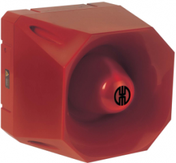 Multiple tone siren, 120 dB, 18-30 VDC, 450 mA, red