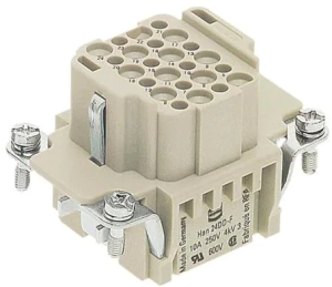 Socket contact insert, 6B, 24 pole, unequipped, crimp connection, with PE contact, 09160243101