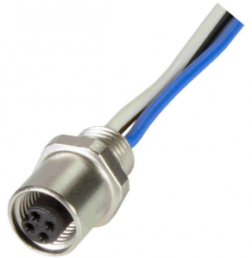 Sensor actuator cable, M5-flange socket, straight to open end, 4 pole, 0.2 m, 1 A, 21470000007
