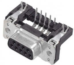 D-Sub socket, 9 pole, standard, angled, solder pin, 09661536610