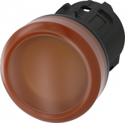 Indicator light, 22 mm, round, plastic, amber, lens, smooth