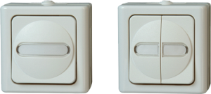Surface-mount crossover switch for wet rooms