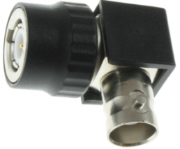 Coaxial adapter, 50 Ω, BNC plug to BNC socket, angled, 100023584