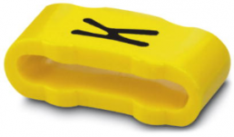 PVC marking sleeve, imprint "K", (L x W) 11.3 x 4.3 mm, yellow, 0826611:K