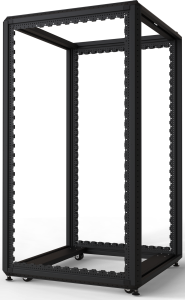 29 U cabinet rack, mobile, (H x W x D) 1400 x 800 x 800 mm, steel, black gray, 20630-208