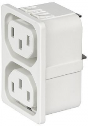Distribution strip, 2-fold F, snap-in, plug-in connection, white, 3-103-838