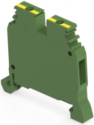 Terminal block, screw connection, 4.0 mm², 6 pole, yellow/green, 1SNA165809R0100