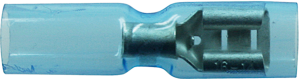 Insulated flat plug sleeve, 6.3 x 0.8 mm, 1.5 to 2.5 mm², AWG 16 to 14, brass, blue, CRIMPSEAL II BL PUSH-C.