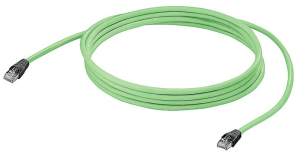 System cable, RJ45 plug, straight to RJ45 plug, straight, Cat 6A, S/FTP, PUR, 20 m, green