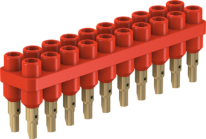 4.5 mm socket header, solder connection, red, 63.9356-22