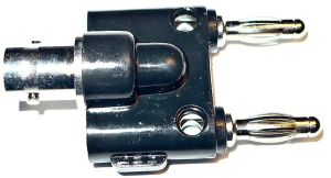 Adapter BNC female to 2 x 4 mm male
