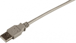 USB 2.0 connection line, USB plug type A to USB plug type A, 5 m, gray