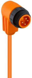 Sensor actuator cable, 7/8"-cable plug, straight to open end, 4 pole, 2 m, PVC, orange, 9 A, 15937