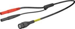 Measuring lead with (BNC plug, straight) to (2 x 4 mm plug, spring-loaded, straight), 1.6 m, black, PVC, CAT III