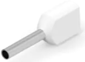 Insulated Wire end ferrule, 2 x 0.5 mm², 15 mm/8 mm long, DIN 46228/4, white, 966144-1