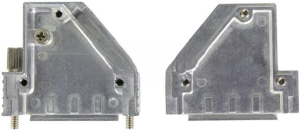 D-Sub connector housing, size: 2 (DA), angled 40°, zinc die casting, silver, 61030010014