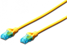 Patch cable, RJ45 plug, straight to RJ45 plug, straight, Cat 5e, U/UTP, PVC, 10 m, yellow