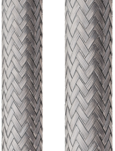 Metal braided sleeve, range 15-30 mm, silver, -50 to 250 °C