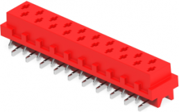 Socket header, 20 pole, pitch 1.27 mm, straight, red, 9-188275-0