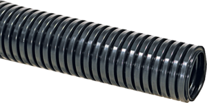Corrugated hose, inside Ø 28.3 mm, outside Ø 34.5 mm, BR 55 mm, polyamide, black