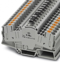 Component terminal block, push-in connection, 0.5-10 mm², 2 pole, 5 A, 8 kV, gray, 3035697