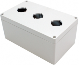 Polycarbonate push button enclosure, (L x W x H) 200 x 120 x 90 mm, light gray (RAL 7035), IP66, 1554PB3