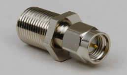 Coaxial adapter, 50 Ω, SMA plug to F socket, straight, 0409095